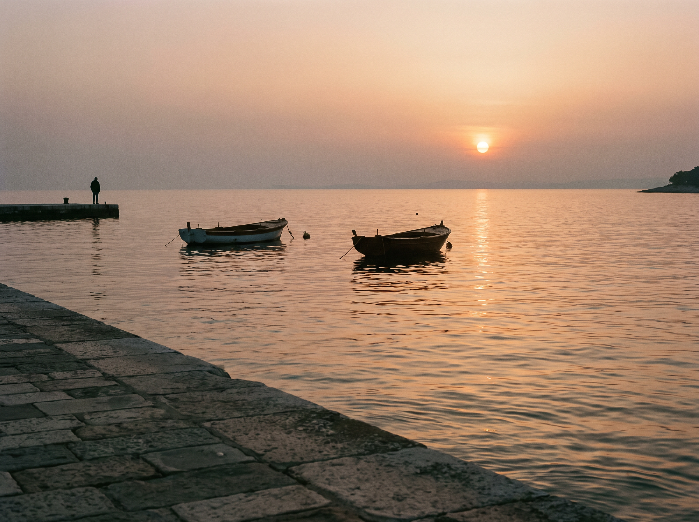 Golden evening light over a Mediterranean bay near Palma de Mallorca